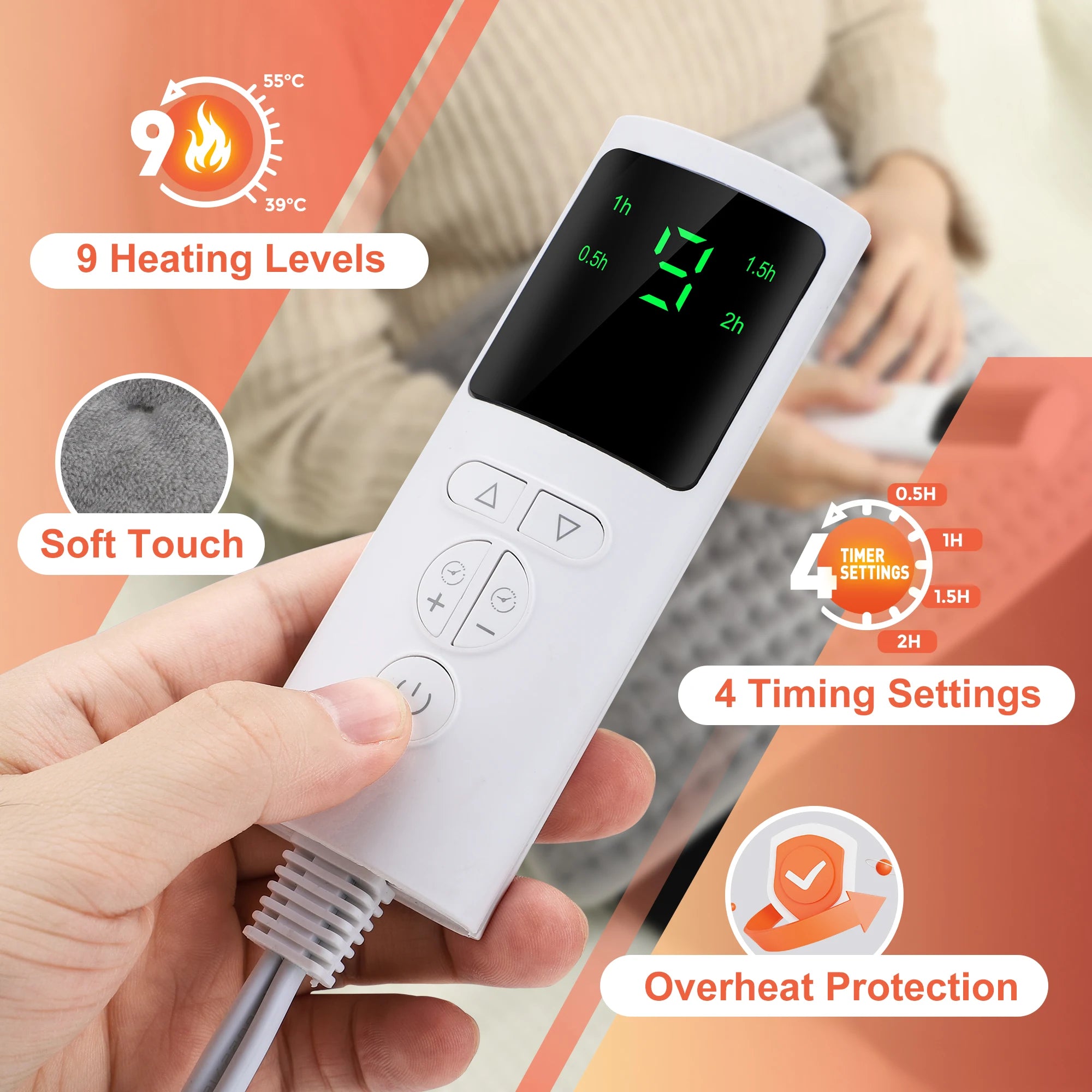 Back Heating Support Belt Electric Waist Brace with Adjustable Temperature Warm Back Belt Abdomen Warmer Lumbar Support Pad