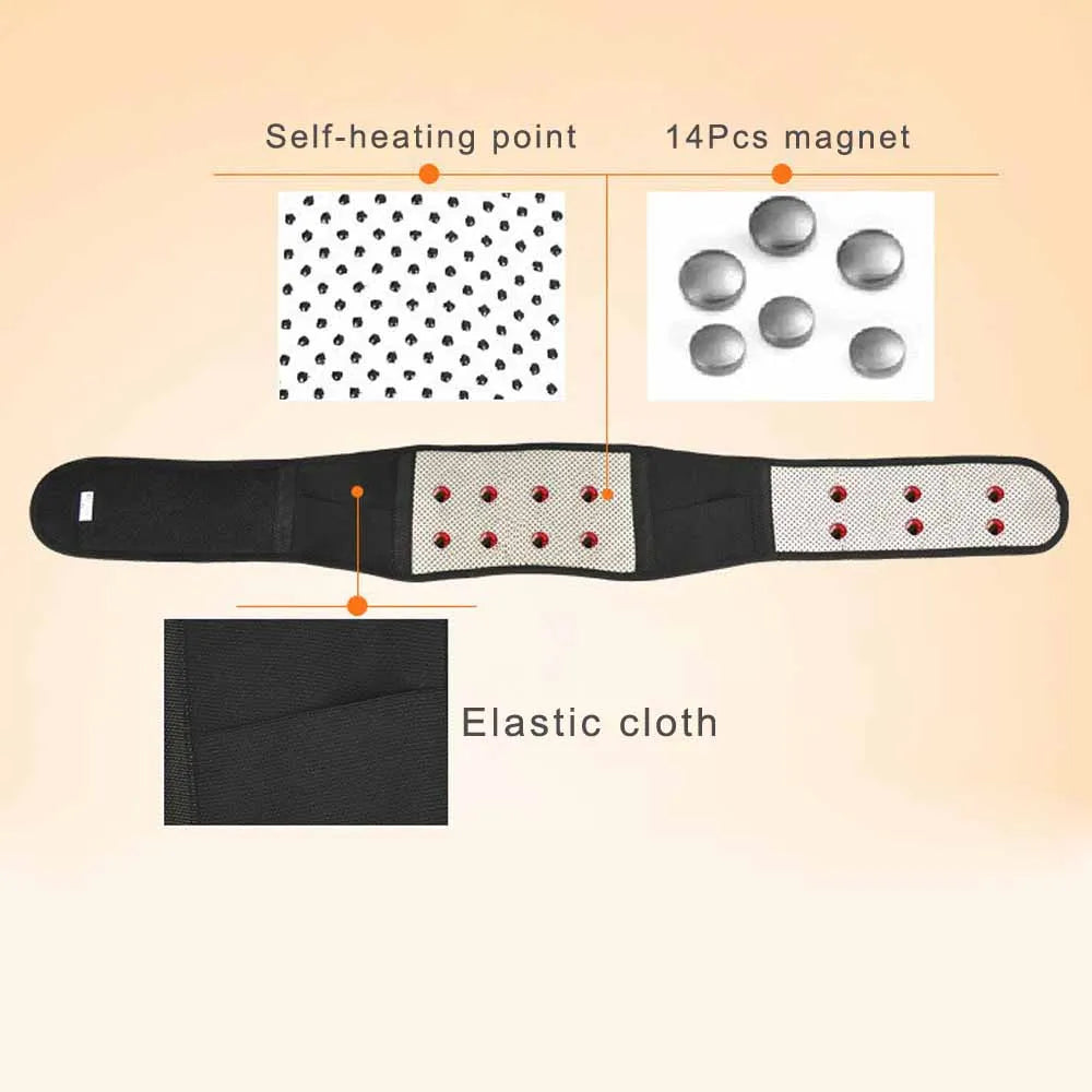 Experience Comfort and Relief with the Adjustable M - 4XL Tourmaline Self-Heating Magnetic Therapy Back Support Belt